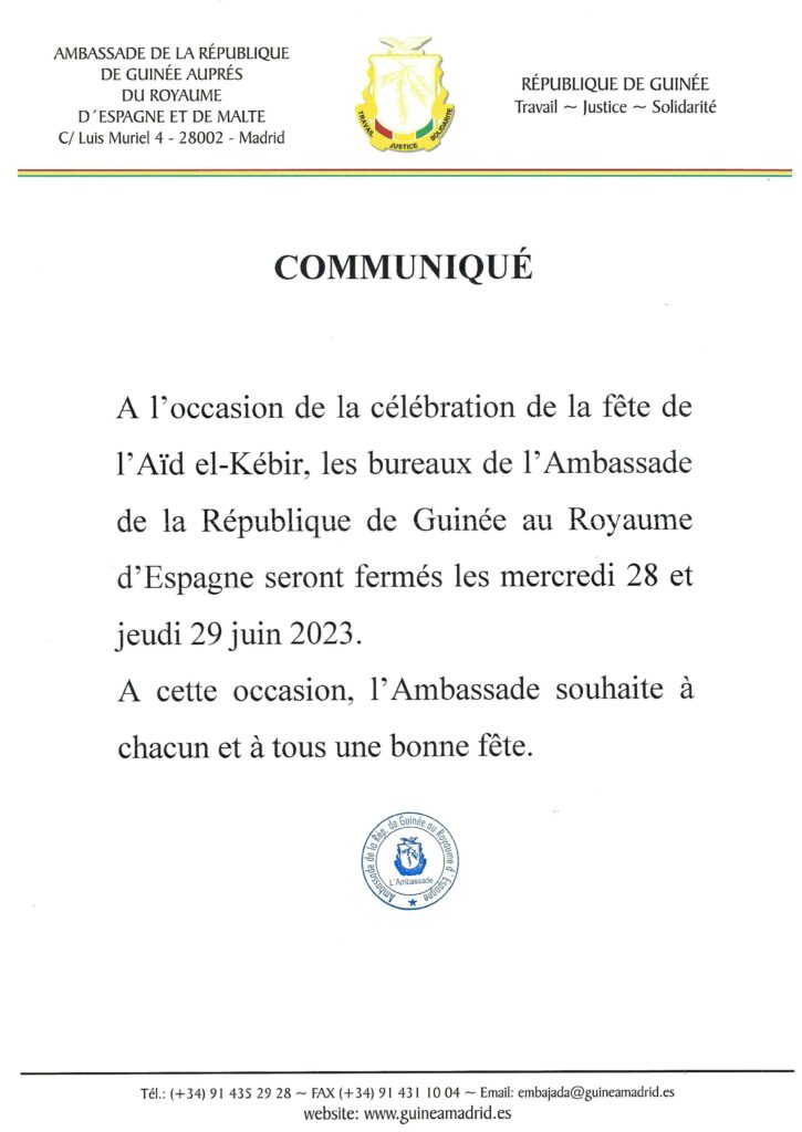 COMMUNIQUÉS AID EL-KEBIR